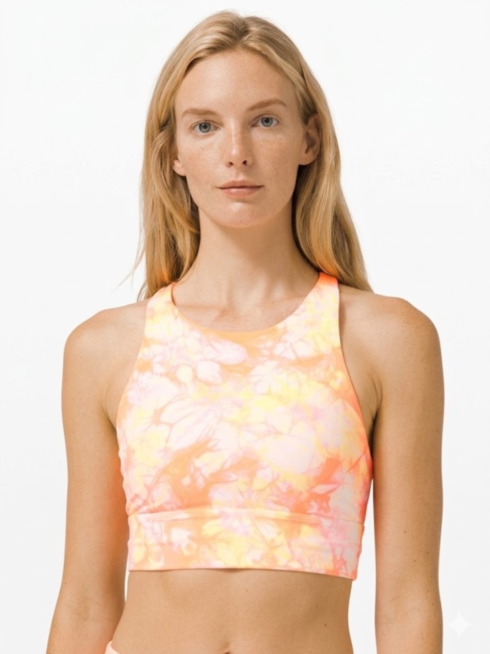 🦄 Lululemon Energy Bra HN LL Dual Shibori Neon Grapefruit Sz 4 🦄